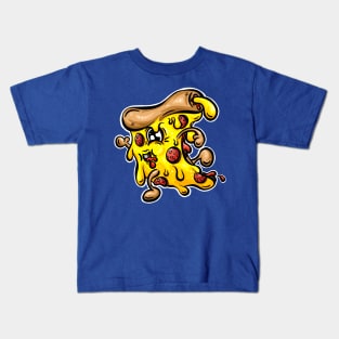 Speeding Pepperoni Pizza Character Cartoon Kids T-Shirt